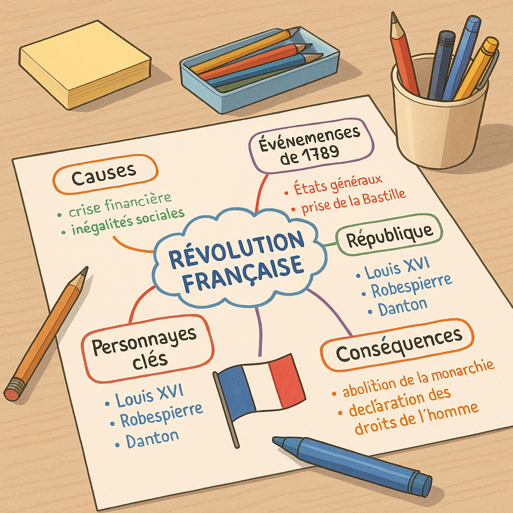Carte mentale Révolution française : méthode simple pour réviser